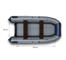 Лодка Флагман НД 380 К серо-синий